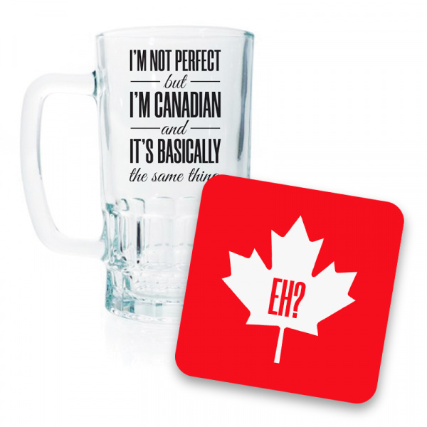 Canada Day Beer Mug and Coaster Set III 